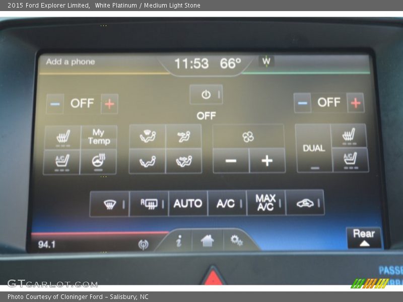 White Platinum / Medium Light Stone 2015 Ford Explorer Limited