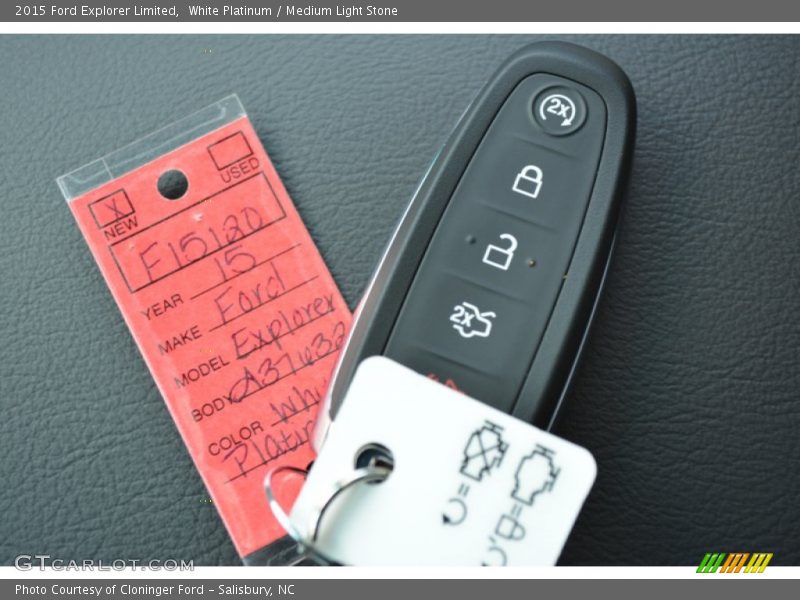 White Platinum / Medium Light Stone 2015 Ford Explorer Limited