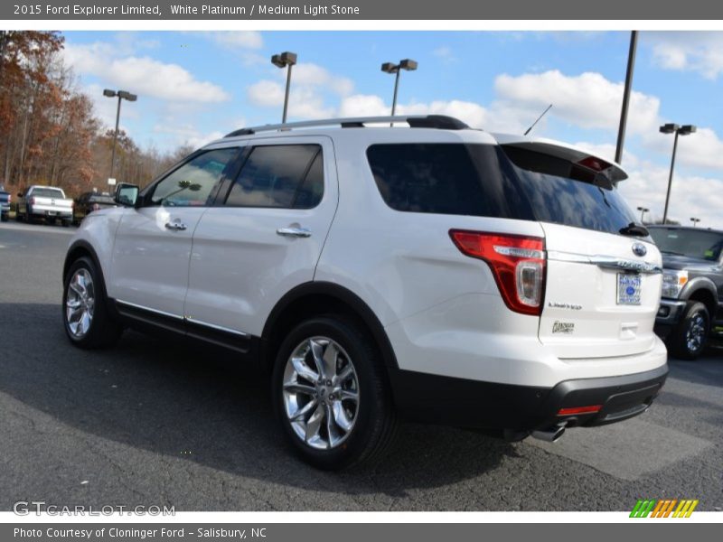 White Platinum / Medium Light Stone 2015 Ford Explorer Limited