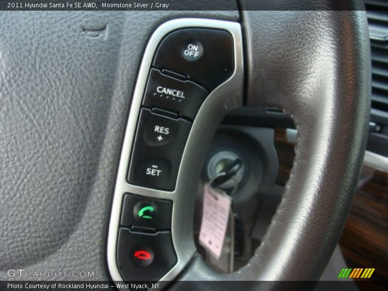 Moonstone Silver / Gray 2011 Hyundai Santa Fe SE AWD