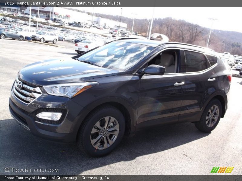 Platinum Graphite / Beige 2015 Hyundai Santa Fe Sport 2.4 AWD