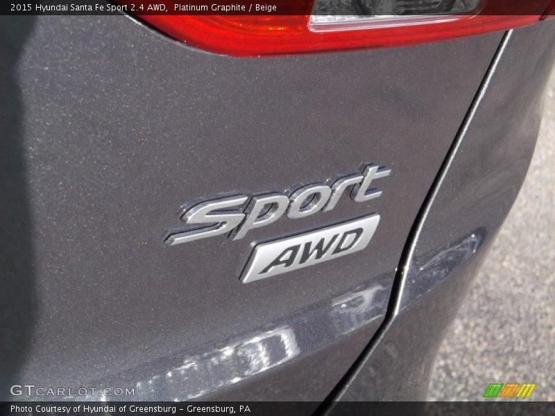 Platinum Graphite / Beige 2015 Hyundai Santa Fe Sport 2.4 AWD