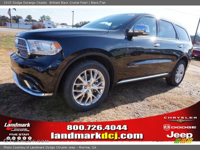 Brilliant Black Crystal Pearl / Black/Tan 2015 Dodge Durango Citadel