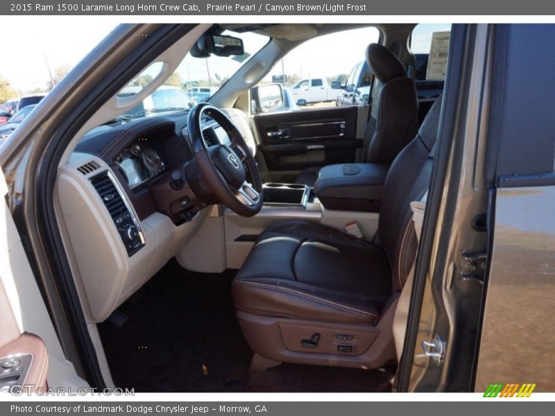 Prairie Pearl / Canyon Brown/Light Frost 2015 Ram 1500 Laramie Long Horn Crew Cab