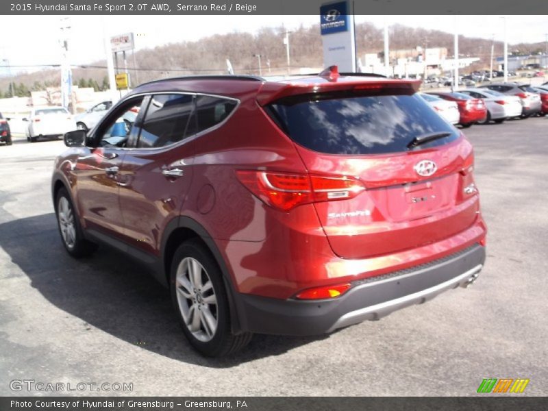 Serrano Red / Beige 2015 Hyundai Santa Fe Sport 2.0T AWD