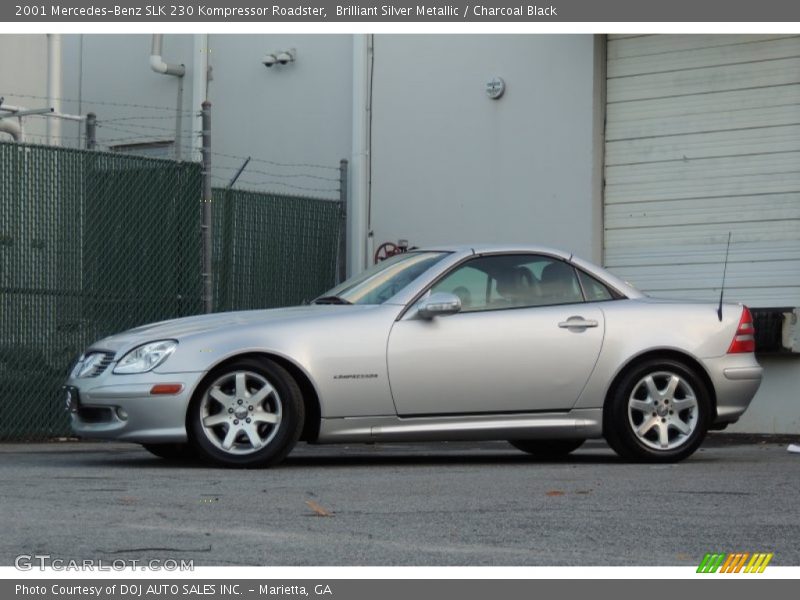 Brilliant Silver Metallic / Charcoal Black 2001 Mercedes-Benz SLK 230 Kompressor Roadster