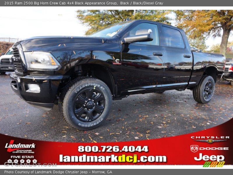 Black / Black/Diesel Gray 2015 Ram 2500 Big Horn Crew Cab 4x4 Black Appearance Group