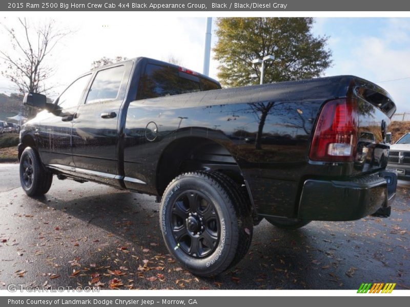 Black / Black/Diesel Gray 2015 Ram 2500 Big Horn Crew Cab 4x4 Black Appearance Group