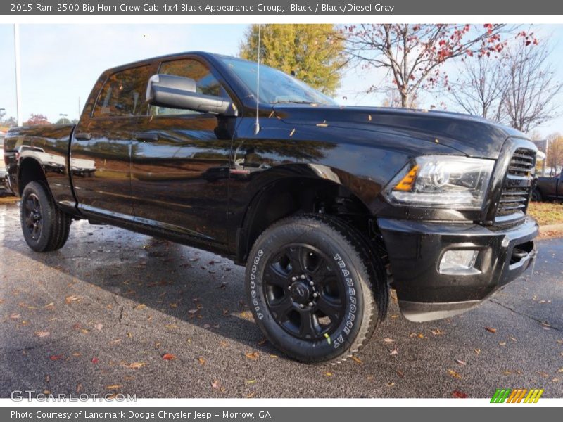 Black / Black/Diesel Gray 2015 Ram 2500 Big Horn Crew Cab 4x4 Black Appearance Group