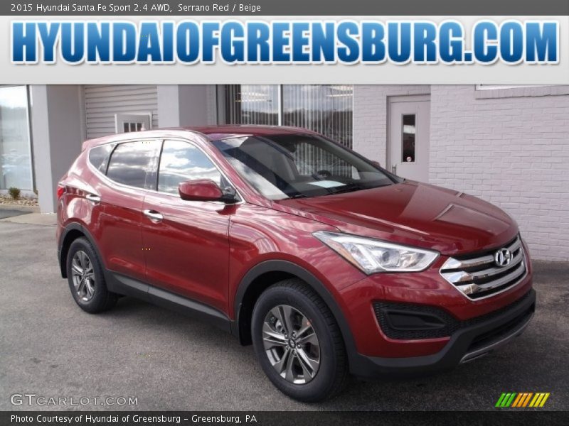 Serrano Red / Beige 2015 Hyundai Santa Fe Sport 2.4 AWD