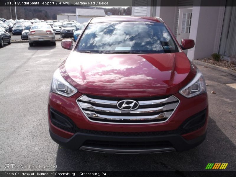 Serrano Red / Beige 2015 Hyundai Santa Fe Sport 2.4 AWD