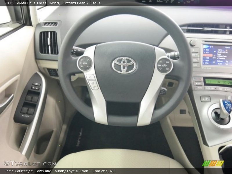 Blizzard Pearl / Bisque 2015 Toyota Prius Three Hybrid