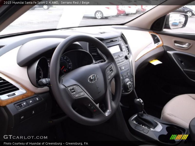 Serrano Red / Beige 2015 Hyundai Santa Fe Sport 2.4 AWD