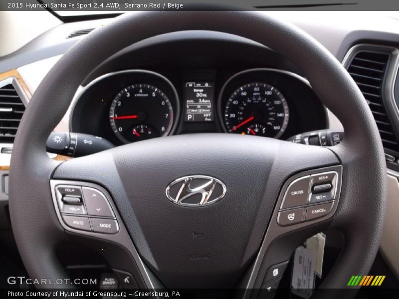 Serrano Red / Beige 2015 Hyundai Santa Fe Sport 2.4 AWD