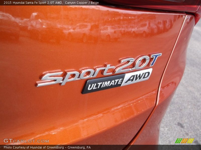 Canyon Copper / Beige 2015 Hyundai Santa Fe Sport 2.0T AWD