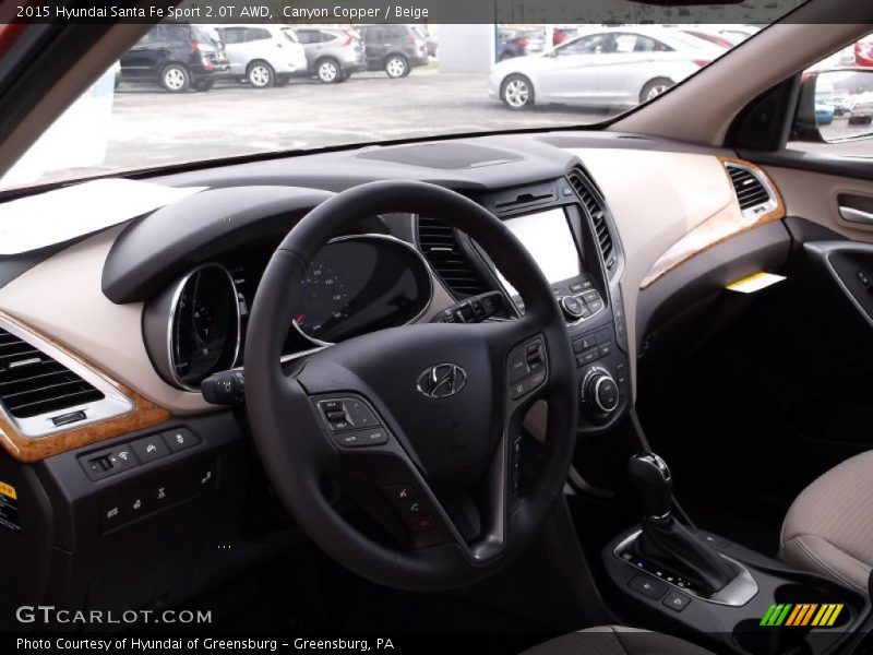 Canyon Copper / Beige 2015 Hyundai Santa Fe Sport 2.0T AWD