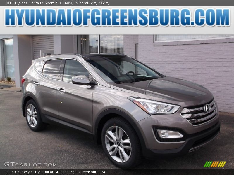 Mineral Gray / Gray 2015 Hyundai Santa Fe Sport 2.0T AWD