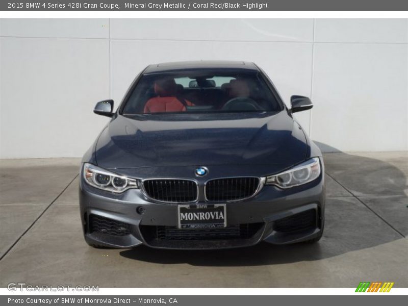 Mineral Grey Metallic / Coral Red/Black Highlight 2015 BMW 4 Series 428i Gran Coupe