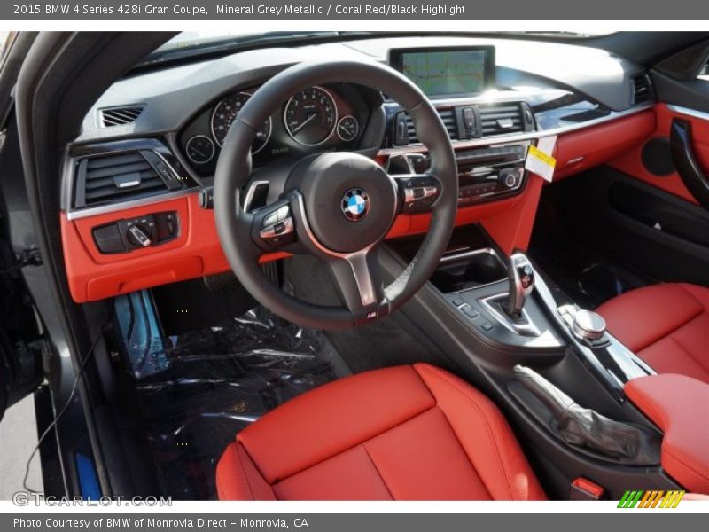  2015 4 Series 428i Gran Coupe Coral Red/Black Highlight Interior