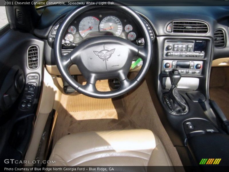 Speedway White / Light Oak 2001 Chevrolet Corvette Convertible