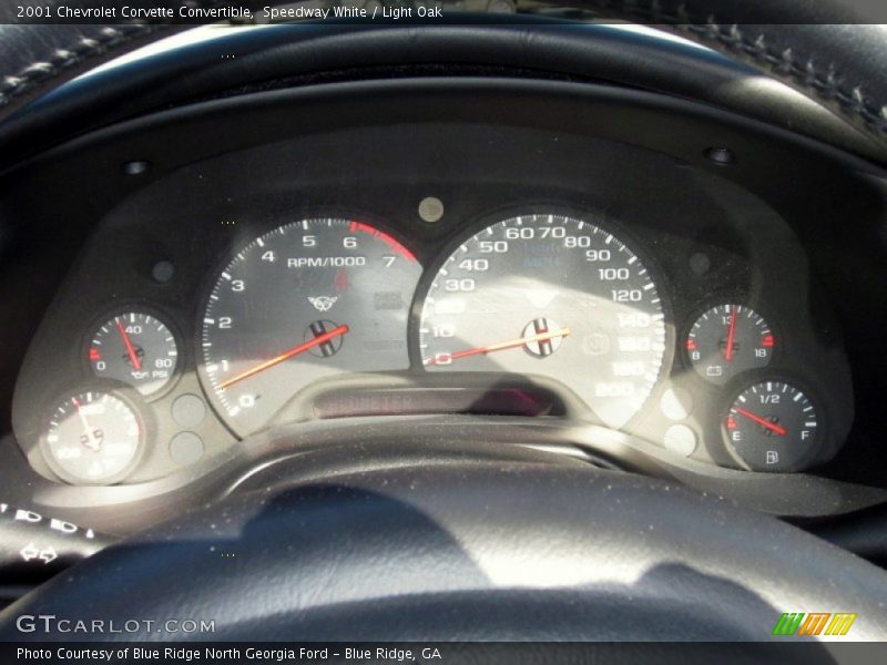 Speedway White / Light Oak 2001 Chevrolet Corvette Convertible