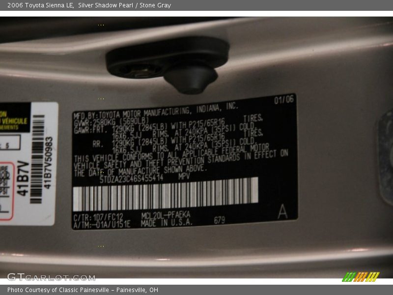 Silver Shadow Pearl / Stone Gray 2006 Toyota Sienna LE