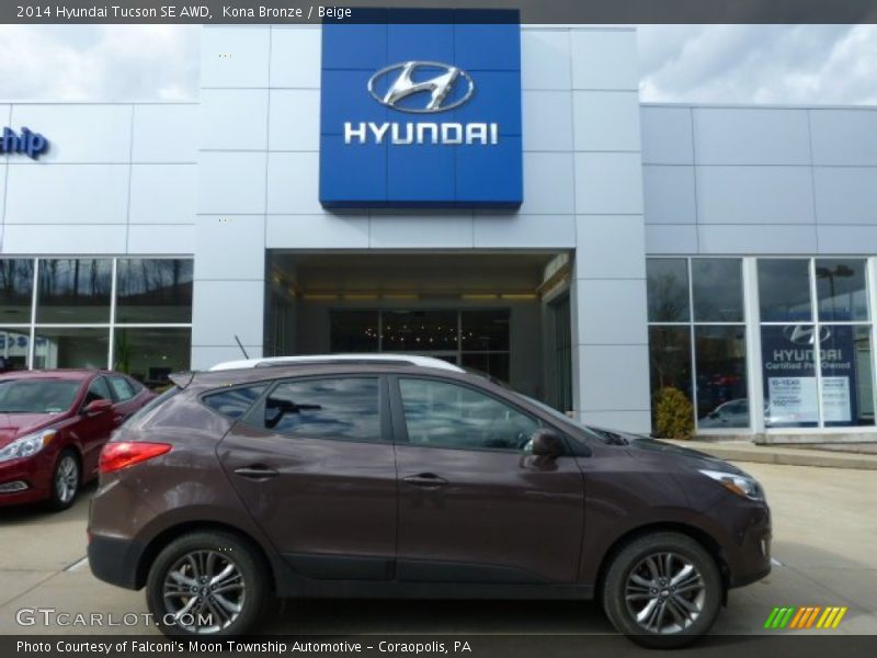 Kona Bronze / Beige 2014 Hyundai Tucson SE AWD