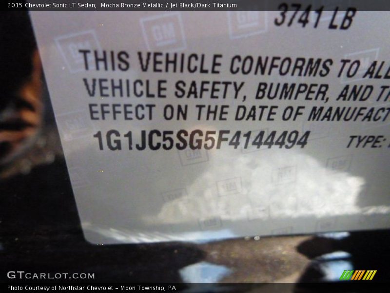 Mocha Bronze Metallic / Jet Black/Dark Titanium 2015 Chevrolet Sonic LT Sedan