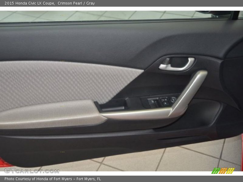 Crimson Pearl / Gray 2015 Honda Civic LX Coupe