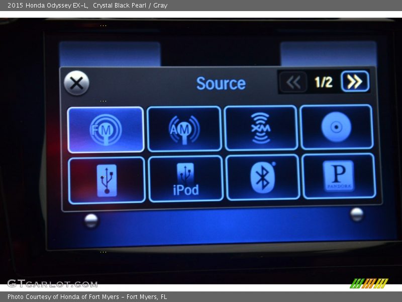 Crystal Black Pearl / Gray 2015 Honda Odyssey EX-L