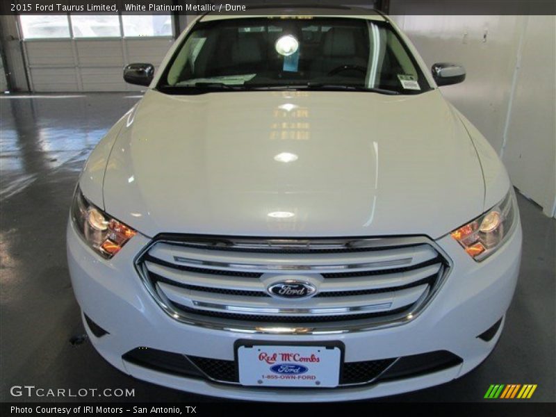 White Platinum Metallic / Dune 2015 Ford Taurus Limited