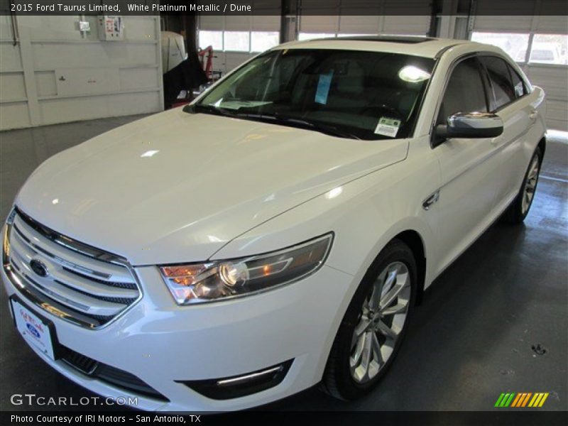 White Platinum Metallic / Dune 2015 Ford Taurus Limited