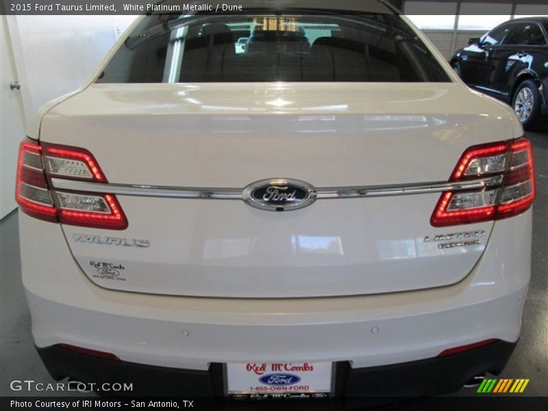 White Platinum Metallic / Dune 2015 Ford Taurus Limited