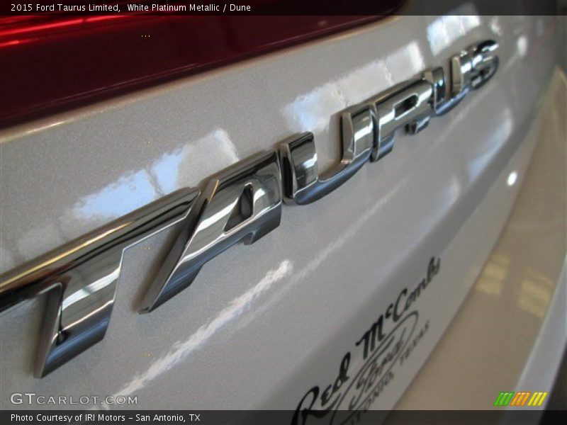 White Platinum Metallic / Dune 2015 Ford Taurus Limited