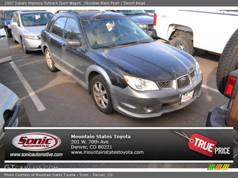 Obsidian Black Pearl / Desert Beige 2007 Subaru Impreza Outback Sport Wagon