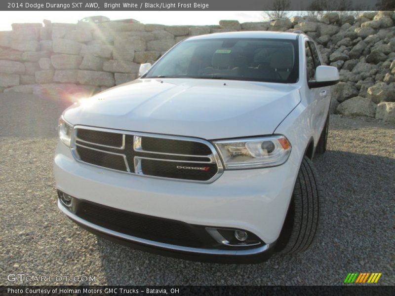 Bright White / Black/Light Frost Beige 2014 Dodge Durango SXT AWD