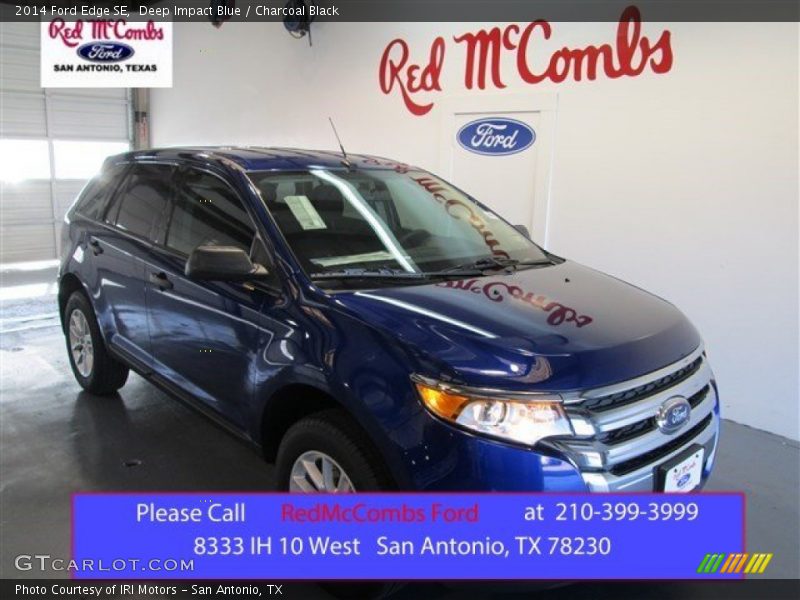 Deep Impact Blue / Charcoal Black 2014 Ford Edge SE