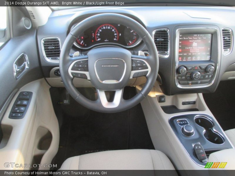 Bright White / Black/Light Frost Beige 2014 Dodge Durango SXT AWD