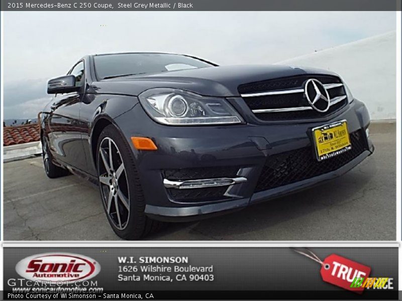 Steel Grey Metallic / Black 2015 Mercedes-Benz C 250 Coupe