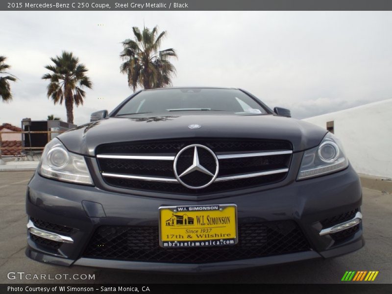 Steel Grey Metallic / Black 2015 Mercedes-Benz C 250 Coupe