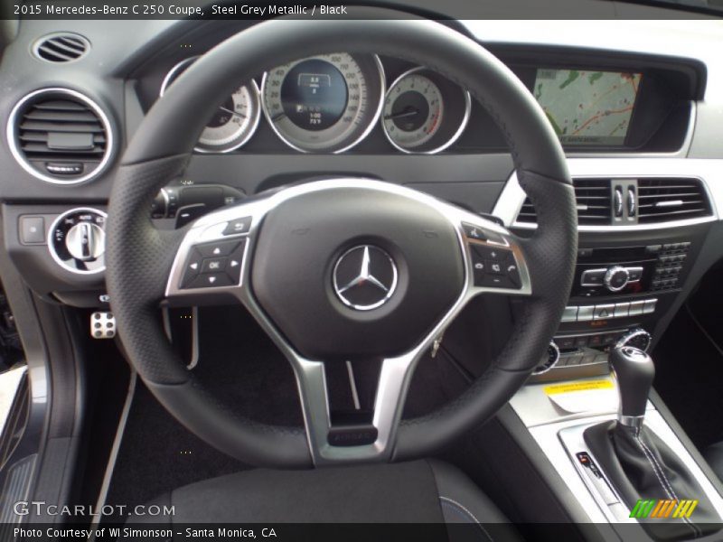 Steel Grey Metallic / Black 2015 Mercedes-Benz C 250 Coupe