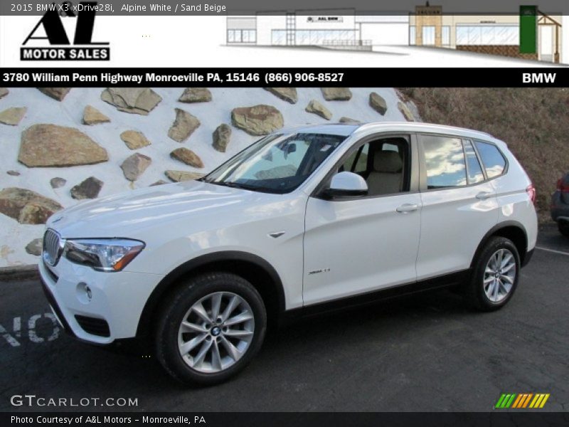 Alpine White / Sand Beige 2015 BMW X3 xDrive28i