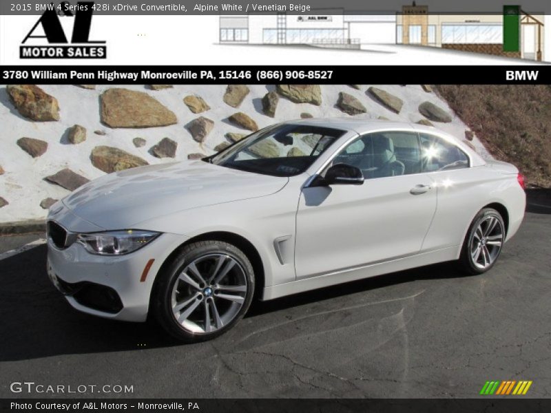 Alpine White / Venetian Beige 2015 BMW 4 Series 428i xDrive Convertible