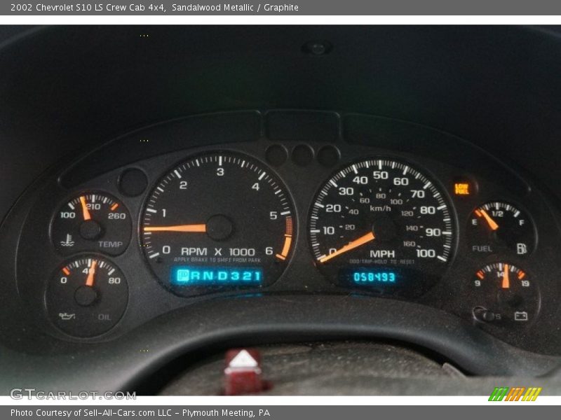 Sandalwood Metallic / Graphite 2002 Chevrolet S10 LS Crew Cab 4x4