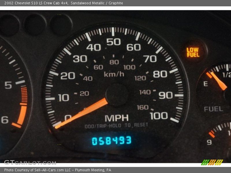 Sandalwood Metallic / Graphite 2002 Chevrolet S10 LS Crew Cab 4x4