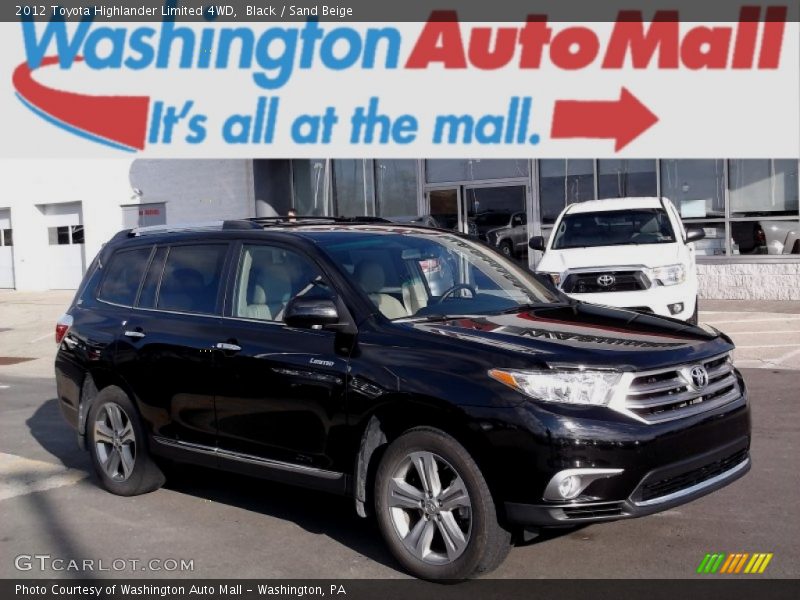 Black / Sand Beige 2012 Toyota Highlander Limited 4WD