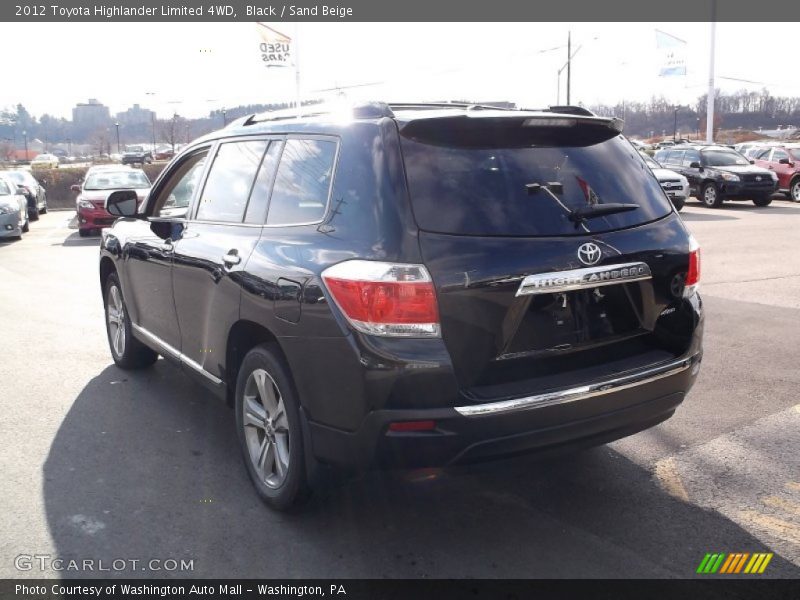 Black / Sand Beige 2012 Toyota Highlander Limited 4WD