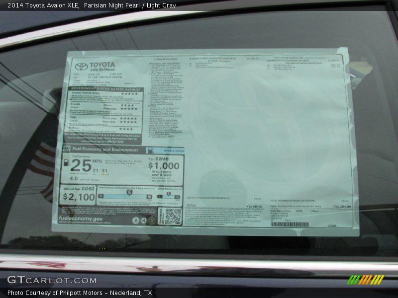 Parisian Night Pearl / Light Gray 2014 Toyota Avalon XLE