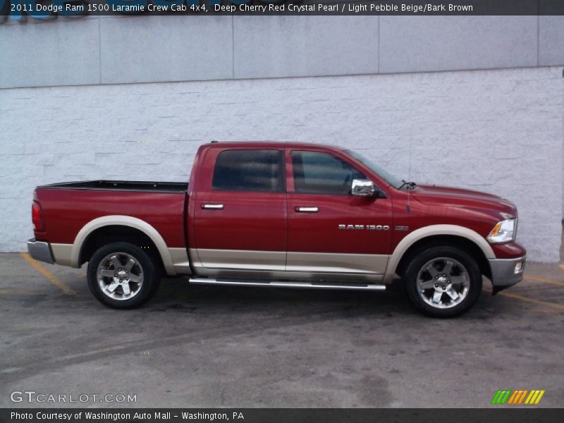 Deep Cherry Red Crystal Pearl / Light Pebble Beige/Bark Brown 2011 Dodge Ram 1500 Laramie Crew Cab 4x4