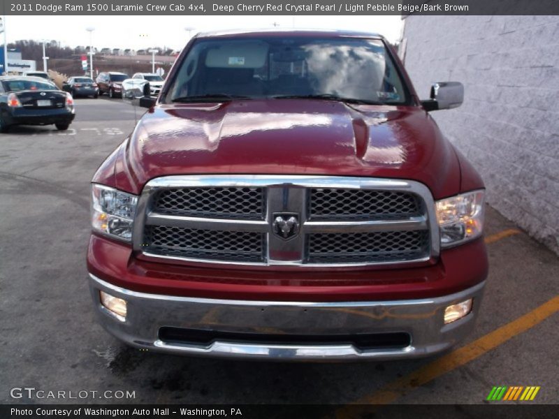 Deep Cherry Red Crystal Pearl / Light Pebble Beige/Bark Brown 2011 Dodge Ram 1500 Laramie Crew Cab 4x4